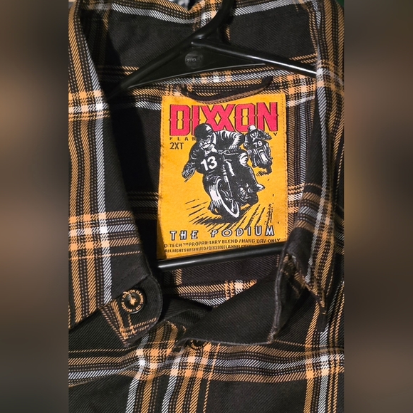 Dixxon The Podium Black and Yellow Plaid Flannel Shirt - Picture 2 of 4